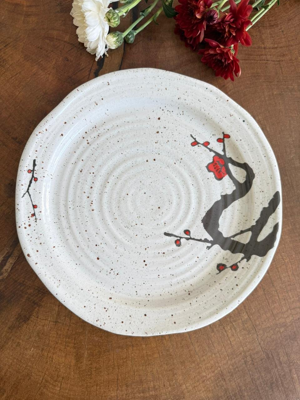 3D-Cherry-Blossom-Spiral-Plate-Set-of-2-The-Home-Palette-42964494287147 3D Cherry Blossom Plate - Set of 2 - Image 1